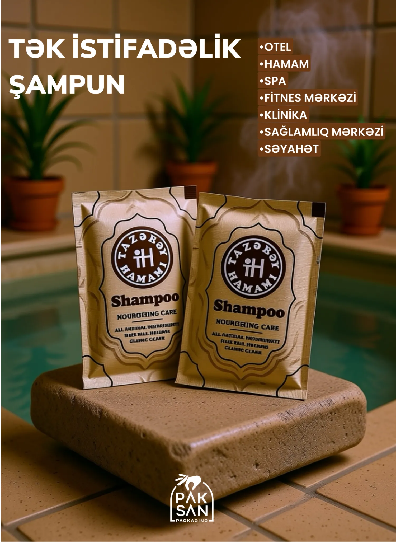 Tək istifadəlik şampun – fərdi loqolu